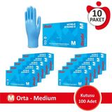 Beybi Nitril Strong Pudrasız Muayene Eldiveni - 10 Paket (100'LÜK Kutu)