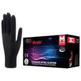 Beybi Njoy Pudrasız Siyah 100'lü Medium Nitril Eldiven
