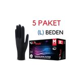 Beybi Njoy Pudrasız Siyah Nitril Eldiveni (L) Beden 5X100 Adet
