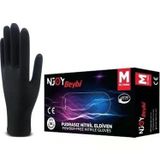 Beybi Njoy Siyah Nitril Eldiven Tek Kullanımlık Medium (Paket 100 Lü)