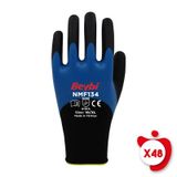 Beybi NMF134 Mavi 9 Beden 48 Çift Mikro Köpük Nitril Kaplı Polyester Örgü Eldiven