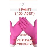 Beybi Pembe Nitril Pudrasız Eldiven 1 Paket (100 Adet)