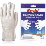 Beybi Pet (Polietilen) Şeffaf Eldiven 100 Lü Paket - 25 Paket - Beyaz