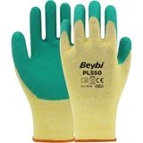 Beybi PL-550 Desenli Lateks Kaplı Eldiven Yeşil No 10 (10'lu Paket)