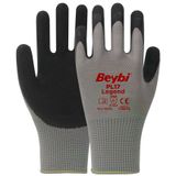 Beybi PL17 Legend No: 10 Koli 144 Çift Siyah Polyester Örme Lateks Eldiven