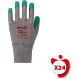 Beybi PL17 Legend Yeşil-Gri Poly. Örme Lateks İş Eldiveni 10 Beden 24 Çift