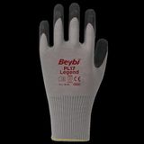Beybi PL17 Polyester Örme Lateks Camcı Iş Eldiveni 10 Beden - 144 Çift - XL - Siyah