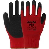 Beybi Pl9 Camcı Polyester Örme Lateks Işçi Eldiveni 12 Çift 10 Numara Pl9 12