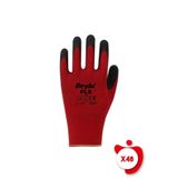 Beybi Pl9 Kirmizi-Siyah Polyester Orme Tirtikli Lateks İs Eldiveni ,