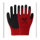 Beybi Pl9 Polyester Örme Lateks Eldiven-Kırmızı-No:9-12'li Paket