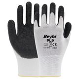 Beybi PL9 Polyester Örme Lateks Eldiven NO: 10 - Çift - Kırmızı\Siyah