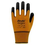 Beybi PN Zebra Polyester Örme Nitril Eldiven NO: 9 - Koli - Kırmızı