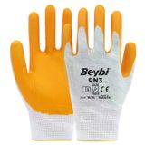 Beybi PN3 No: 10 100 Çift Sarı Polyester Örme Nitril Eldiven