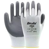 Beybi PN3 No: 10 Çift Gri Polyester Örme Nitril Eldiven