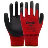 Beybi PN3 No: 10 Çift Kırmızı Polyester Örme Nitril Eldiven