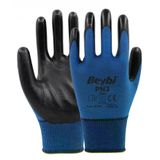 Beybi PN3 No: 9 100 Çift Mavi Polyester Örme Nitril Eldiven