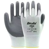 Beybi PN3 No: 9 12 Çift Gri Polyester Örme Nitril Eldiven