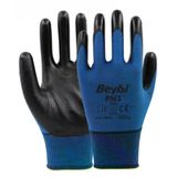 Beybi PN3 No: 9 12 Çift Mavi Polyester Örme Nitril Eldiven