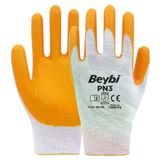 Beybi PN3 No: 9 12 Çift Sarı Polyester Örme Nitril Eldiven