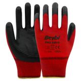 Beybi PN3 Polyester Örme Nitril Eldiven Kırmızı