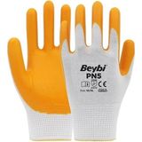 Beybi Pn5 Nitril Iş ve Işçi Eldiveni - Sarı - Beyaz - 10