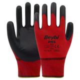 Beybi PN5 No: 10 100 Çift Kırmızı Polyester Örme Nitril Eldiven