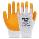 Beybi PN5 No: 10 Koli 288 Çift Sarı Polyester Örme Nitril Eldiven
