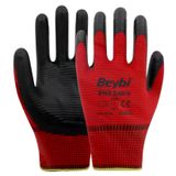 Beybi PN5 No: 9 12 Çift Kırmızı Zebra Polyester Örme Nitril Eldiven