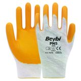 Beybi PN5 No: 9 Koli 288 Çift Sarı Polyester Örme Nitril Eldiven