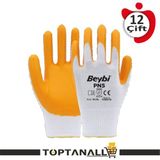 Beybi Pn5 Sarı Polyester Örme Nitril Iş Eldiveni 12 Çift - 10