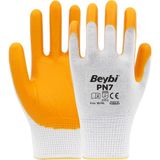 Beybi Pn7 Nitril No : 10 Beden Işçi ve Iş Güvenliği Eldiveni (12 Çift) - Sarı - Beyaz - XL