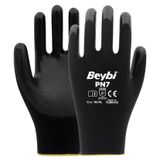 Beybi PN7 No: 10 Koli 288 Çift Siyah Polyester Örme Nitril Eldiven