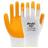 Beybi PN7 Polyester Örme Nitril Eldiven NO: 8 - Koli - Siyah\Siyah