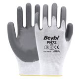 Beybi PN72 No: 10 12 Çift Gri Polyester Örme Nitril Eldiven