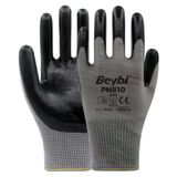 Beybi PN810 No: 10 Koli 288 Çift Gri Polyester Örme Nitril Eldiven