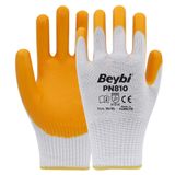 Beybi PN810 No: 10 Koli 288 Çift Sarı Polyester Örme Nitril Eldiven