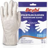 Beybi Polietilen Eldiven Şeffaf Standart Beden 100'LÜ Tek Kullanımlık Malzeme