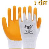 Beybi Polyester-Nitril Iş Eldiveni Pn5 No: 10 Sarı - 3 Çift - Sarı - Beyaz