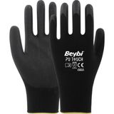 Beybi Pu Touch Poliüretan Polyester Iş Eldiveni 12 Çift - 7 - Siyah