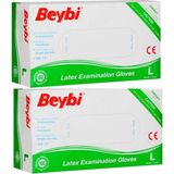 Beybi Pudralı Çok Amaçlı Kullan At Eldiven Lateks 100' Lü (L) Large / Büyük x 2'li