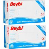 Beybi Pudralı Çok Amaçlı Kullan At Eldiven Lateks 100'LÜ (M) Medium / Orta x 2'li