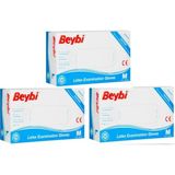 Beybi Pudralı Çok Amaçlı Kullan At Eldiven Lateks 100'LÜ (M) Medium / Orta x 3'lü