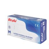 Beybi Pudralı Lateks Eldiven 100 Adet M Boy