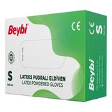 Beybi Pudralı Muayene Eldiveni 100'lü - Beyaz - S