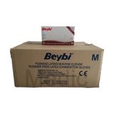 Beybi Pudrasız Lateks Eldiven Beyaz Renk Medium Boy 100'lü Paketlerde 20 Adet Koli