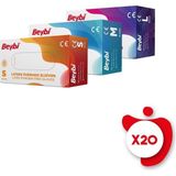 Beybi Pudrasız Lateks Eldiven L Beden Beyaz 100'LÜ 20 Paket