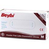 Beybi Pudrasız Lateks Eldiven M Beden 100'lü Ambidextrous Kullanım İçin Uygun