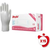 Beybi Pudrasız Lateks Eldiven S Beden Beyaz 100'LÜ 15 Paket