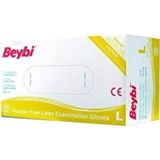 Beybi Pudrasız Lateks Muayene Eldiven Large (100'lü Paket)