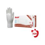 Beybi Pudrasız Lateks Muayene Eldiveni M Beden Beyaz 100'lü 20 Paket